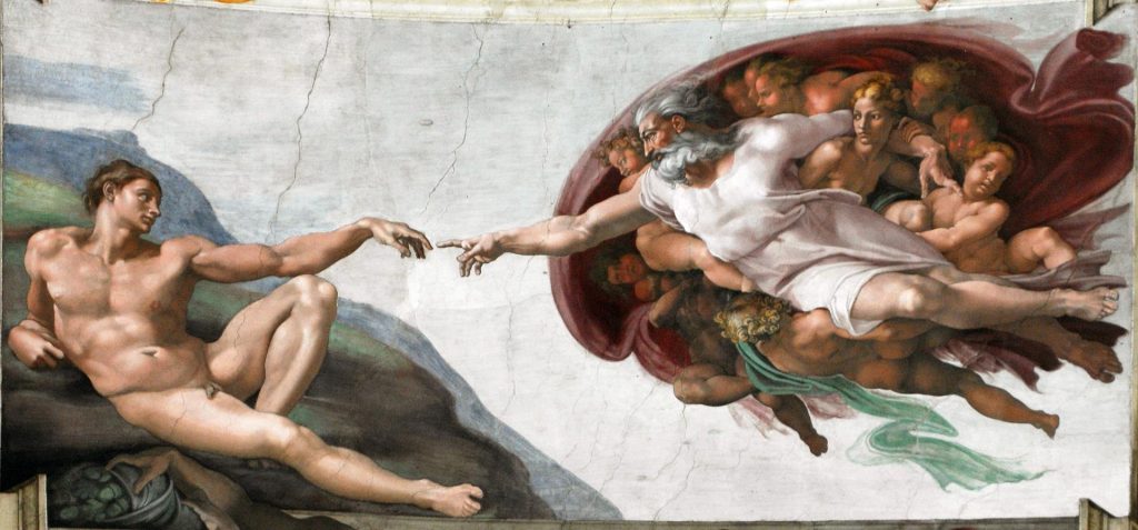 God2 Sistine Chapel - A Criação de Adão - Michelangelo Buonarotti